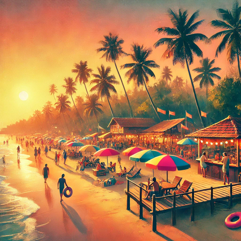 ambiance festive et relaxante des plages de Goa